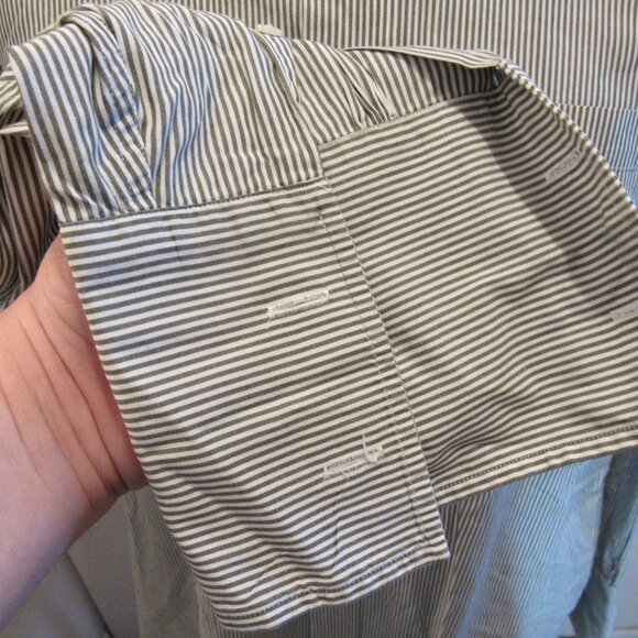 Brooks Brothers Men's Shirt French Cuffs Black and White Stripes Cotton XXL - Picture 6 of 8